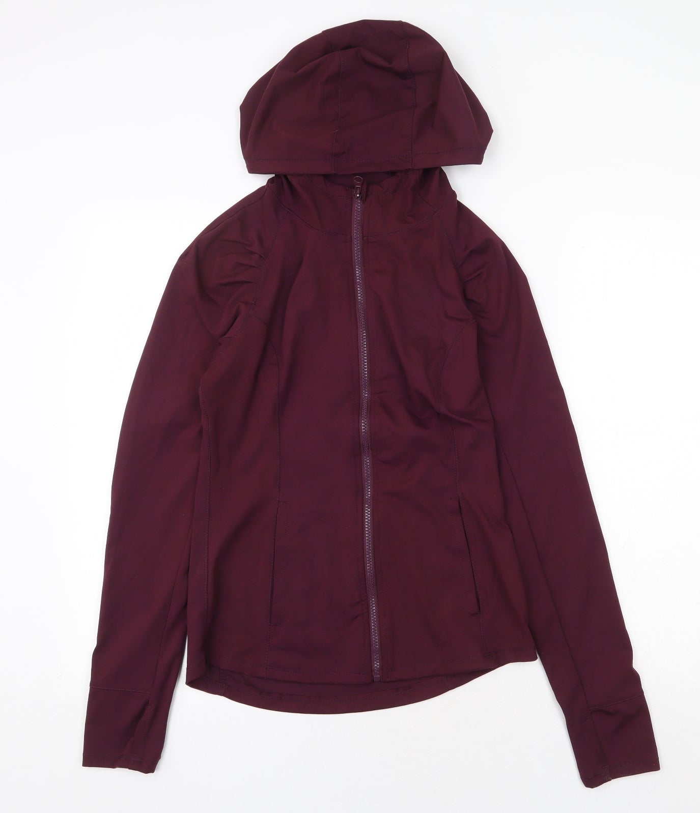 Yogalicious Womens Purple Polyester Full Zip Hoodie Size M Zip