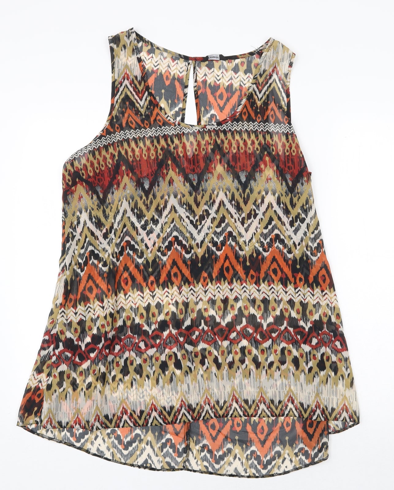 George Womens Multicoloured Geometric Polyester Tunic Tank Size 16 Scoop Neck