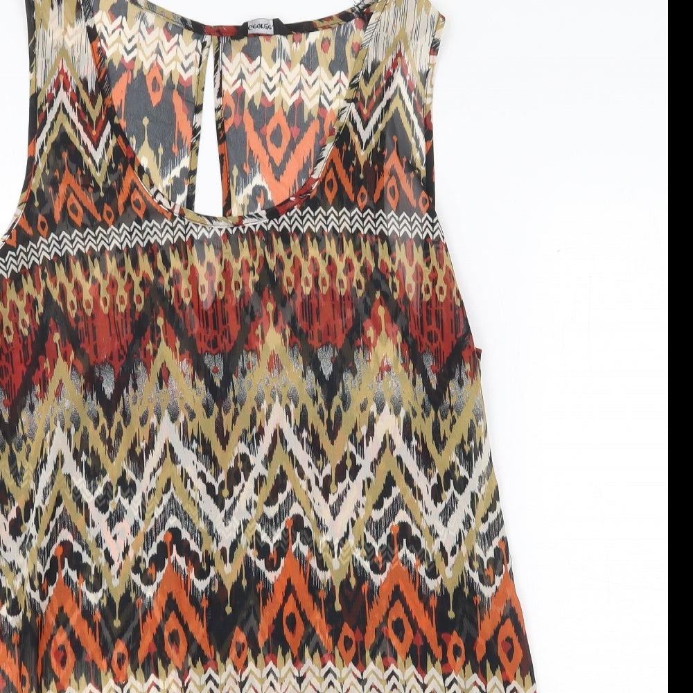 George Womens Multicoloured Geometric Polyester Tunic Tank Size 16 Scoop Neck
