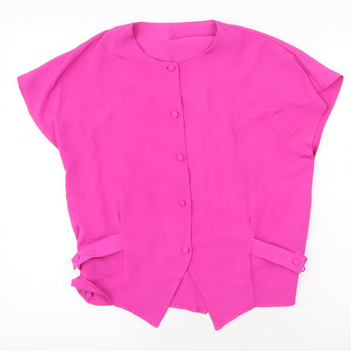 Preworn Womens Purple Polyester Basic Blouse Size 12 Scoop Neck