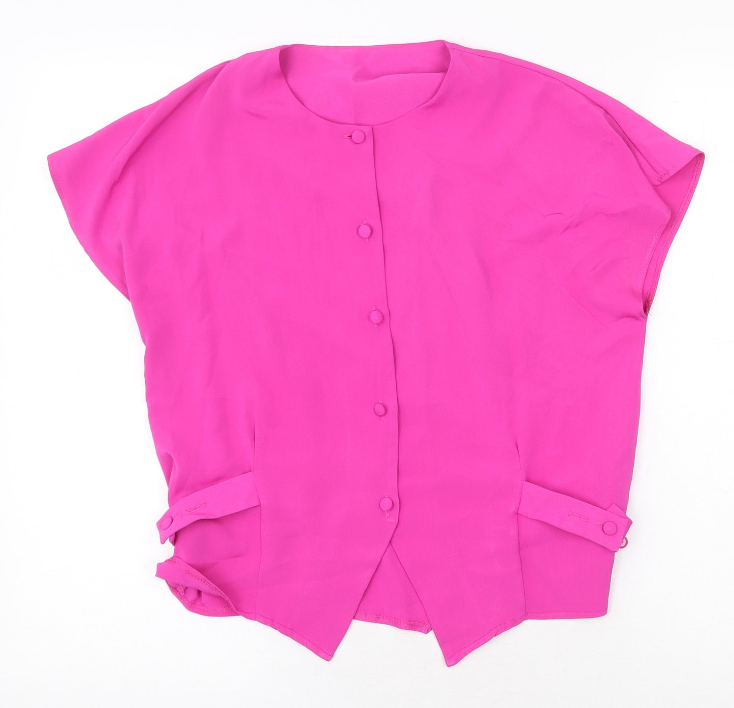 Preworn Womens Purple Polyester Basic Blouse Size 12 Scoop Neck