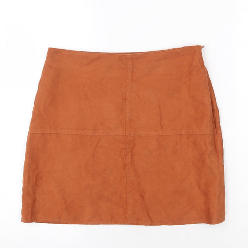 Atmosphere Womens Brown Polyester Mini Skirt Size 10 Zip