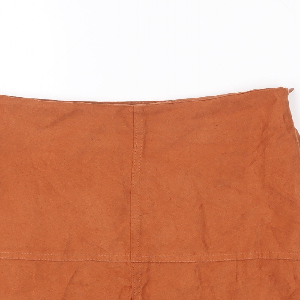 Atmosphere Womens Brown Polyester Mini Skirt Size 10 Zip
