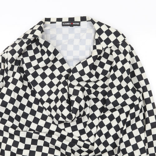 Cameo Rose Womens Multicoloured Check Polyester Basic Blouse Size 12 Collared