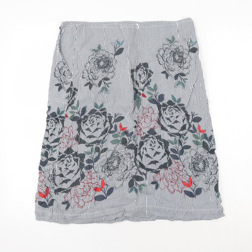 Mistral Womens Blue Floral Cotton Straight & Pencil Skirt Size 12 Zip