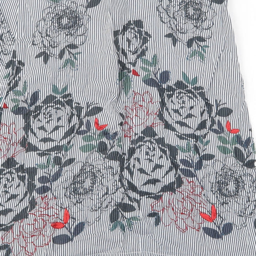 Mistral Womens Blue Floral Cotton Straight & Pencil Skirt Size 12 Zip