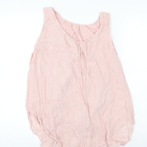 Preworn Womens Pink Polyester Tunic Blouse Size 8 Scoop Neck