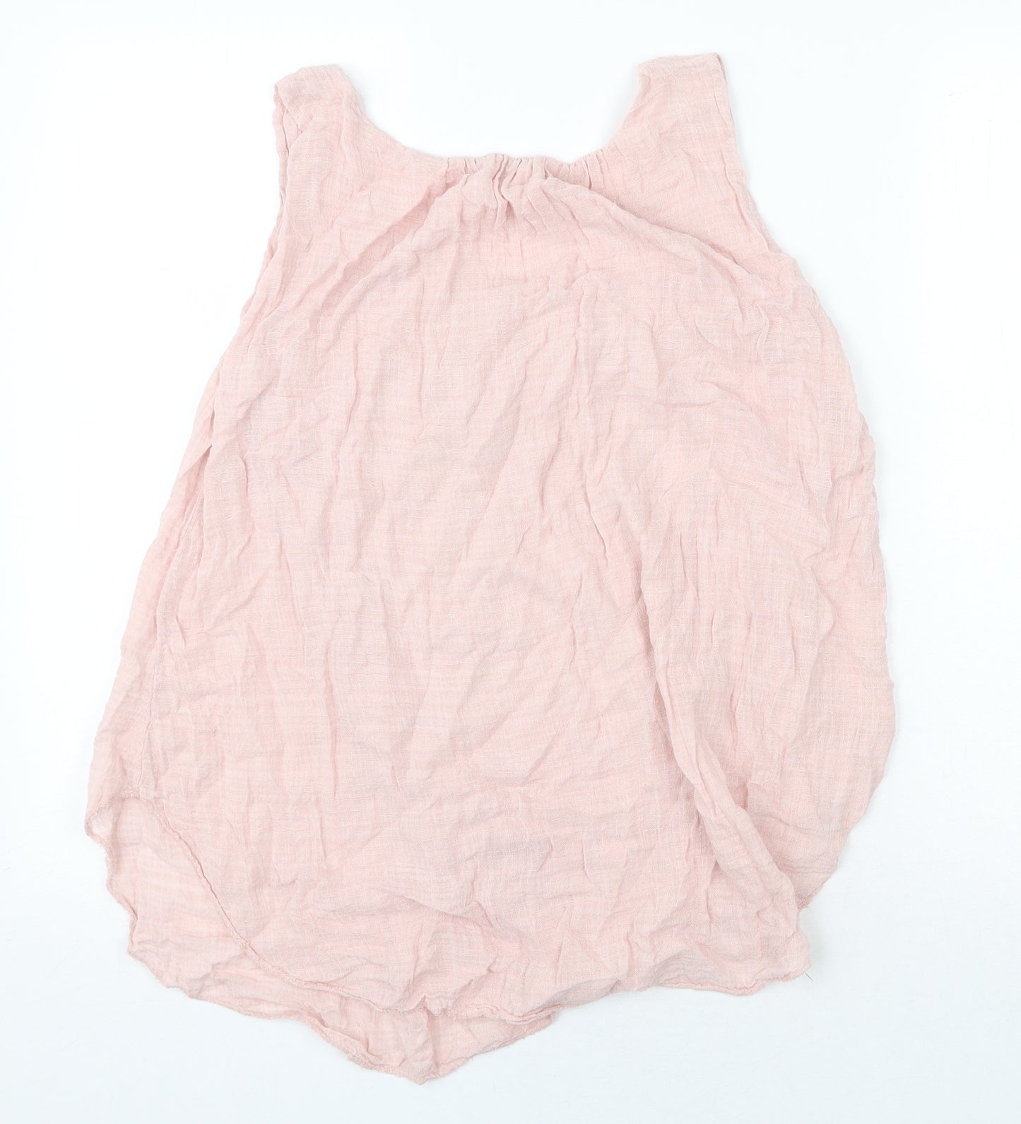 Preworn Womens Pink Polyester Tunic Blouse Size 8 Scoop Neck