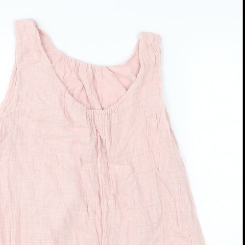 Preworn Womens Pink Polyester Tunic Blouse Size 8 Scoop Neck