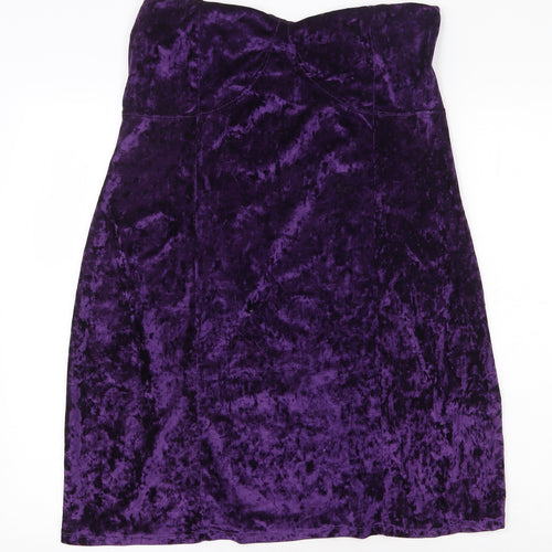 ASOS Womens Purple Polyester Mini Size 14 Off the Shoulder Pullover