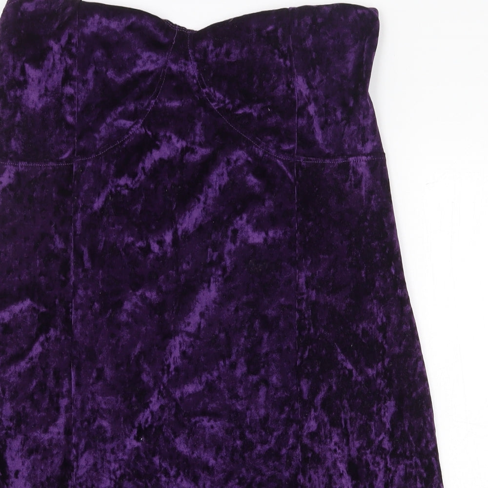 ASOS Womens Purple Polyester Mini Size 14 Off the Shoulder Pullover