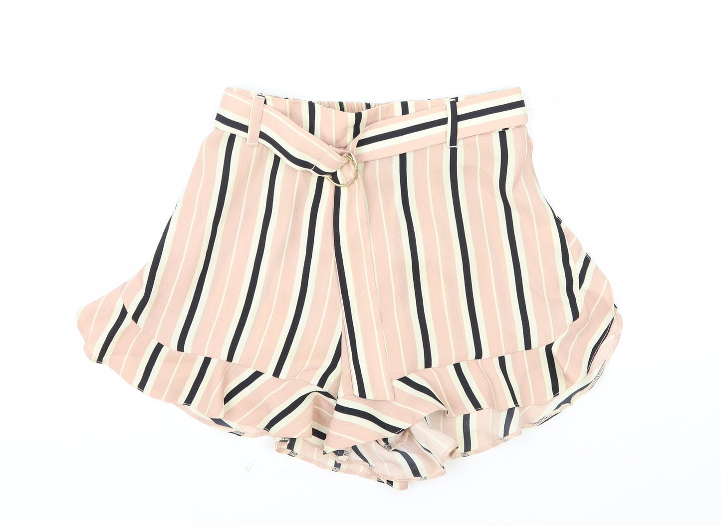 River Island Womens Pink Striped Polyester Sailor Shorts Size 6 L4 in Regular Pull On
