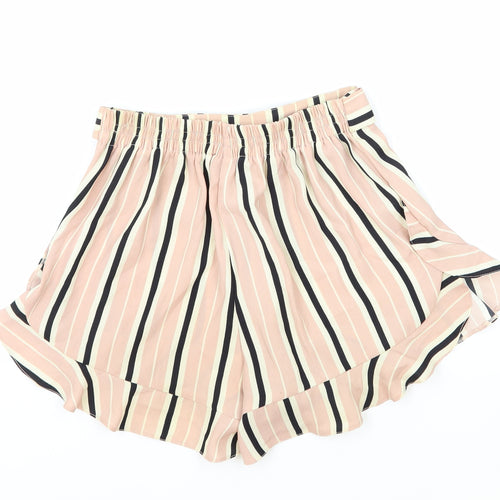 River Island Womens Pink Striped Polyester Sailor Shorts Size 6 L4 in Regular Pull On