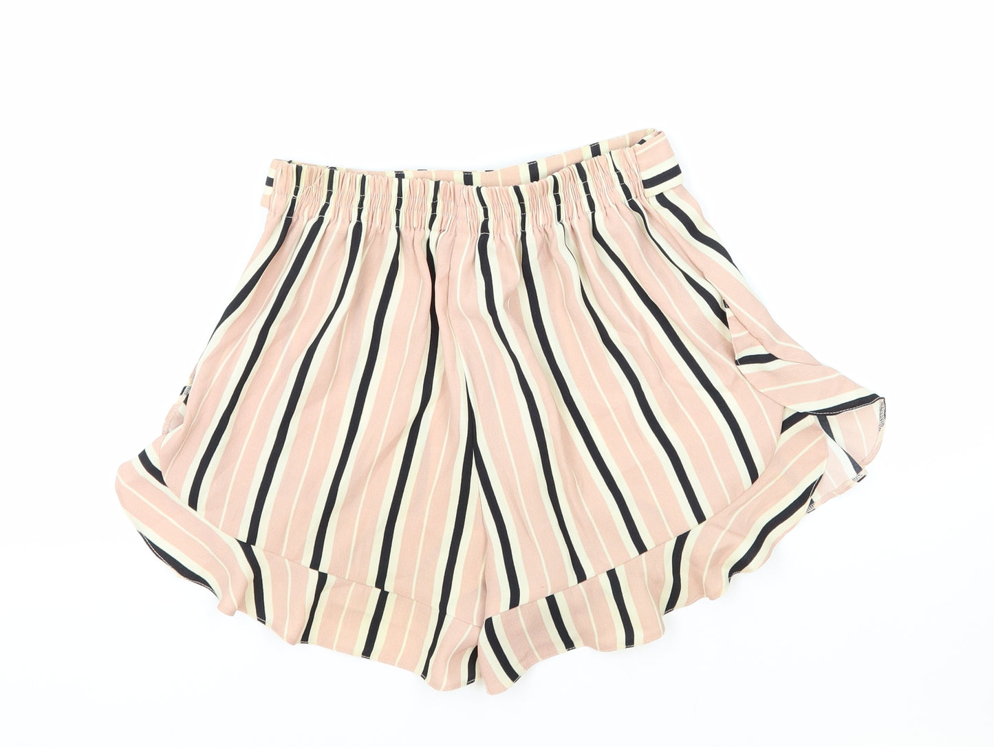 River Island Womens Pink Striped Polyester Sailor Shorts Size 6 L4 in Regular Pull On