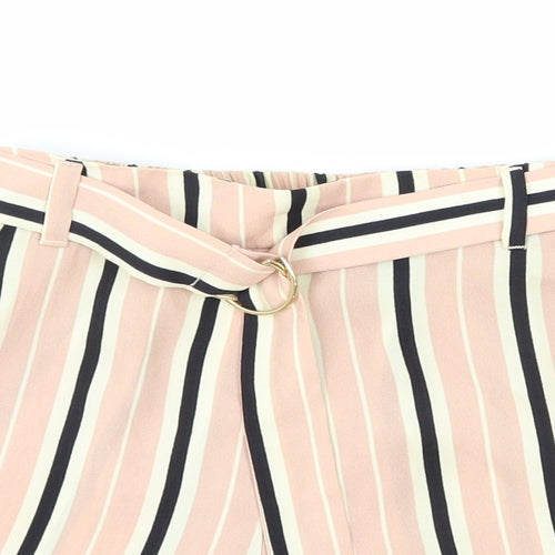 River Island Womens Pink Striped Polyester Sailor Shorts Size 6 L4 in Regular Pull On