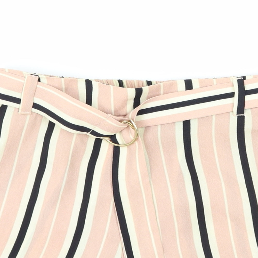 River Island Womens Pink Striped Polyester Sailor Shorts Size 6 L4 in Regular Pull On
