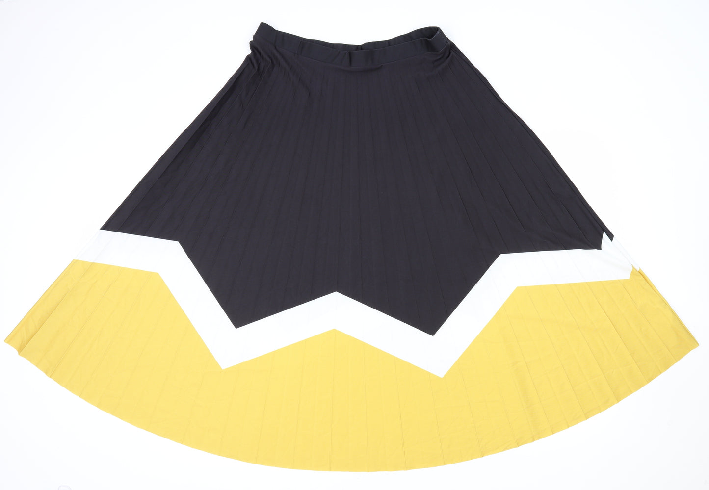 F&F Womens Multicoloured Geometric Polyester Pleated Skirt Size 18