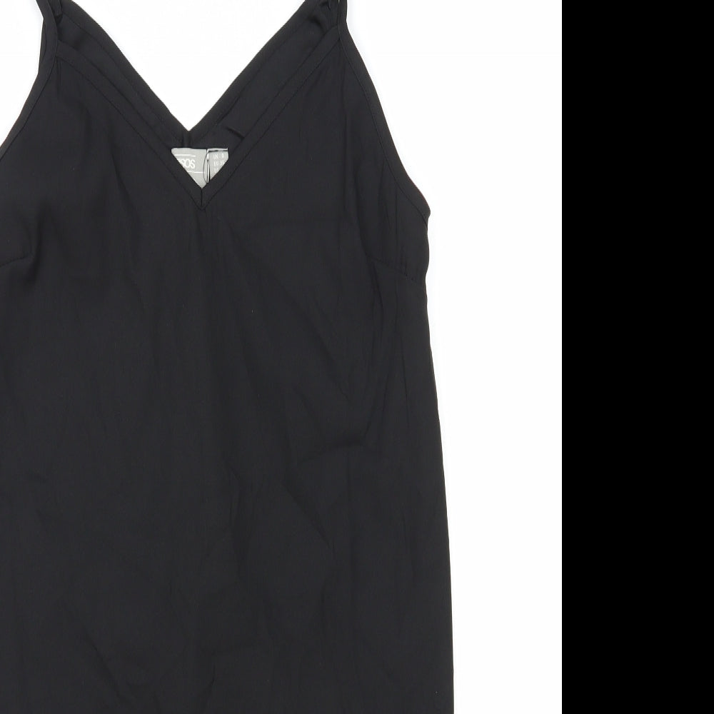 ASOS Womens Black Polyester Basic Tank Size 8 V-Neck