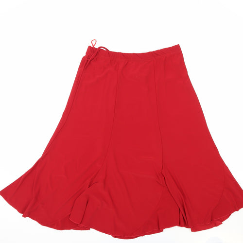 Alust Womens Red Nylon A-Line Skirt Size XL