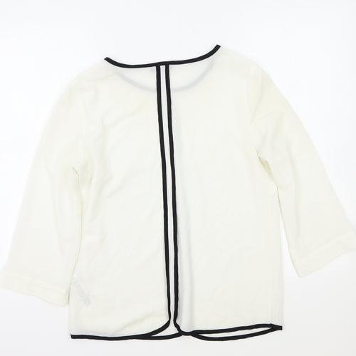 Wallis Womens White Polyester Basic Blouse Size S Scoop Neck