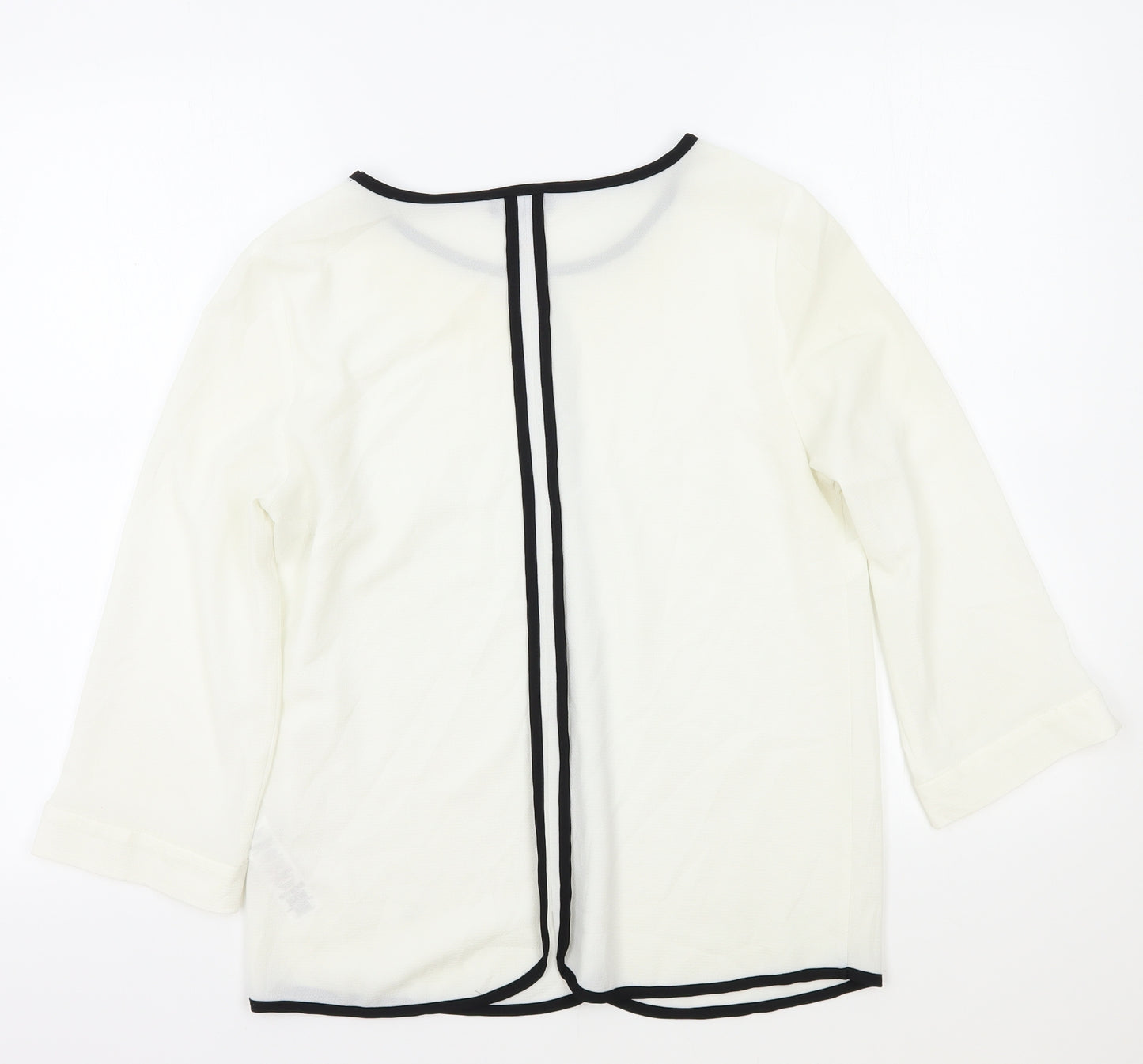 Wallis Womens White Polyester Basic Blouse Size S Scoop Neck