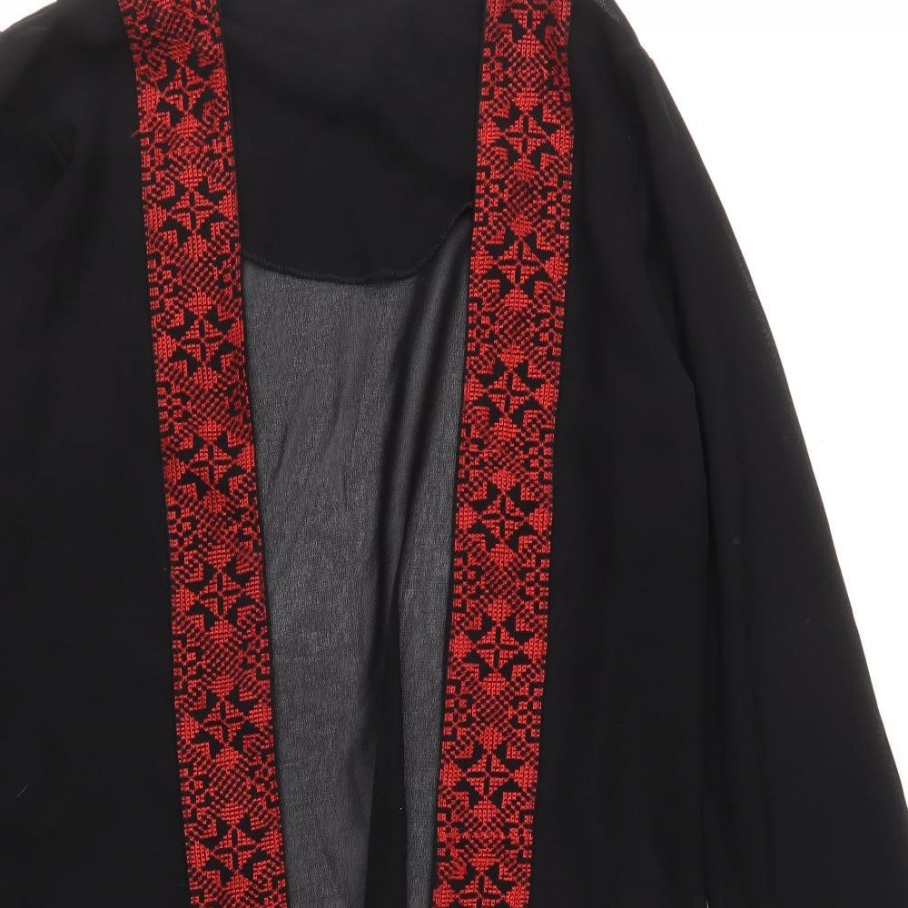 Preworn Womens Black Polyester Kimono Blouse Size 4 V-Neck