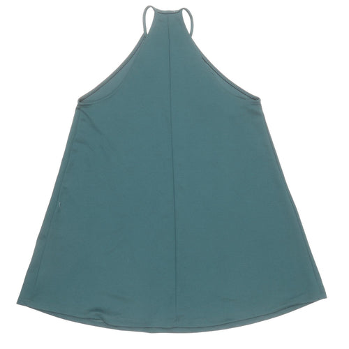 Zara Womens Green Polyester Trapeze & Swing Size S Round Neck Pullover