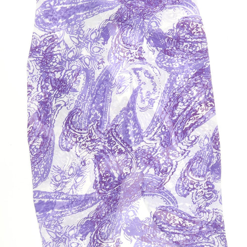 Nightingales Womens Purple Geometric Polyester Straight & Pencil Skirt Size 10 Tie - Size 10-18