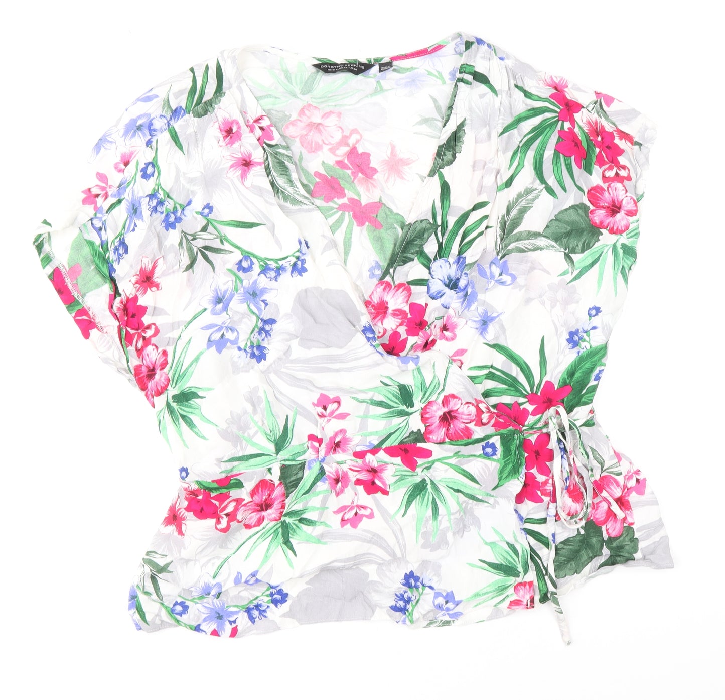 Dorothy Perkins Womens Multicoloured Floral Viscose Basic Blouse Size 20 V-Neck