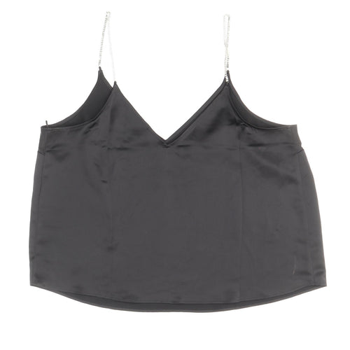 H&M Womens Black Polyester Camisole Blouse Size XL V-Neck