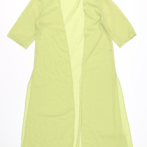 Preworn Womens Green Polyester Kimono Blouse Size M V-Neck