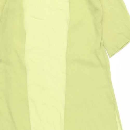 Preworn Womens Green Polyester Kimono Blouse Size M V-Neck