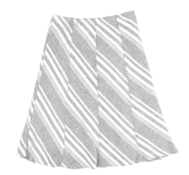 Marks and Spencer Womens Grey Geometric Polyester A-Line Skirt Size 10