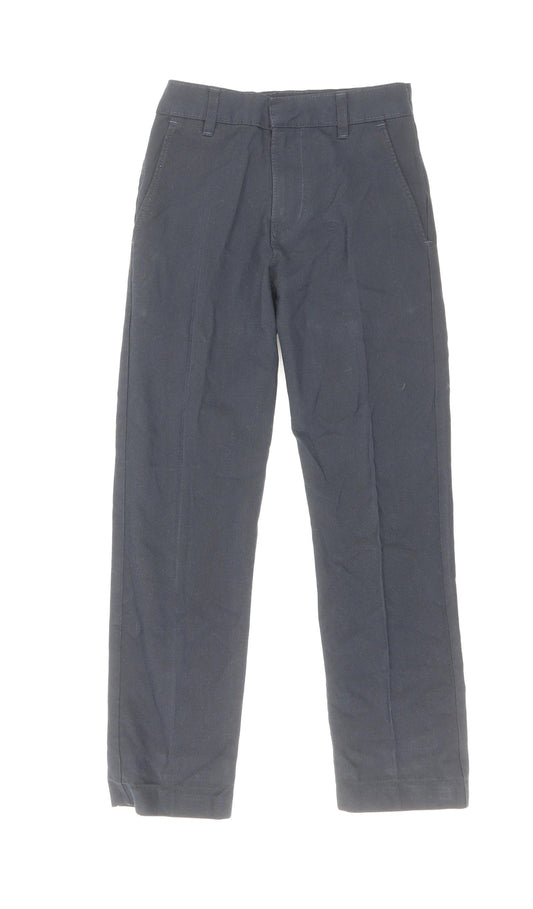 Marks and Spencer Boys Blue Polyester Dress Pants Trousers Size 6-7 Years Regular Zip