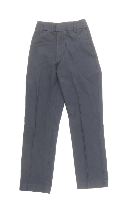 Marks and Spencer Boys Blue Polyester Dress Pants Trousers Size 6-7 Years Regular Zip