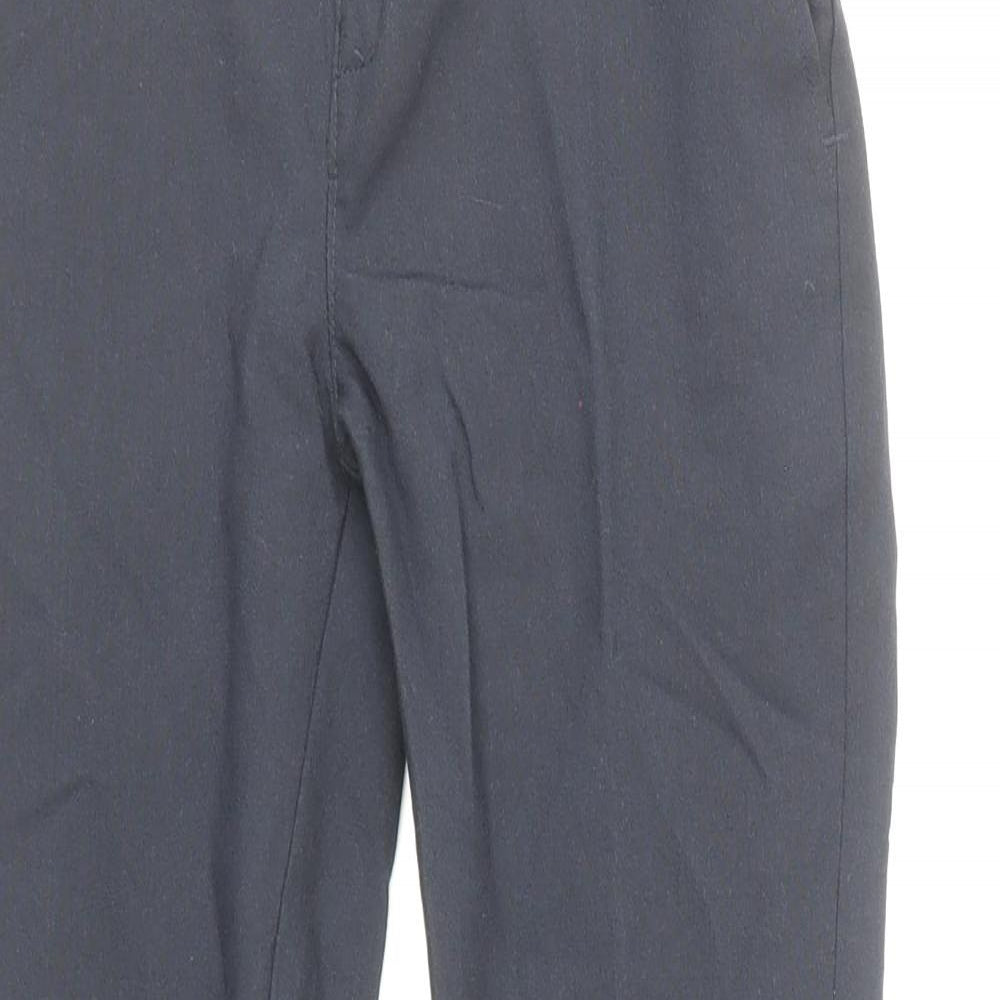 Marks and Spencer Boys Blue Polyester Chino Trousers Size 7-8 Years Regular Zip