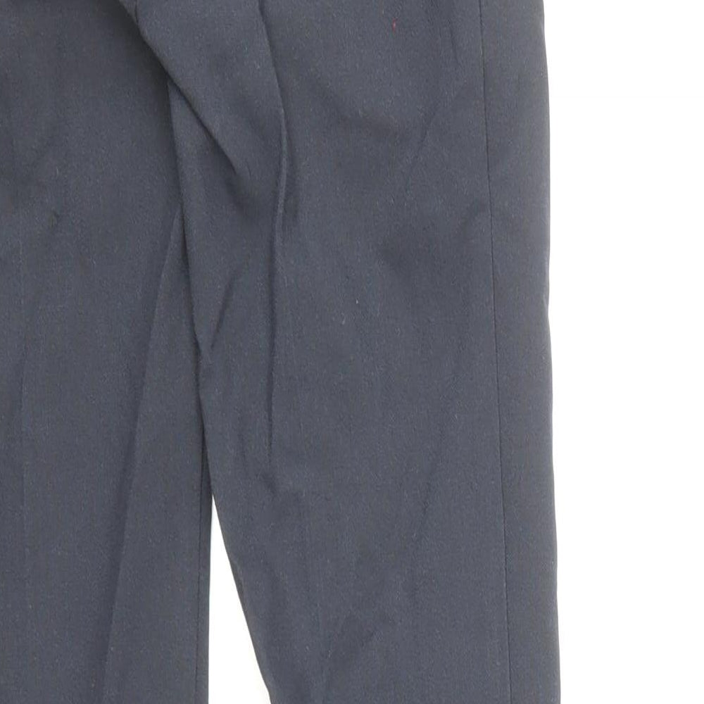 Marks and Spencer Boys Blue Polyester Chino Trousers Size 7-8 Years Regular Zip