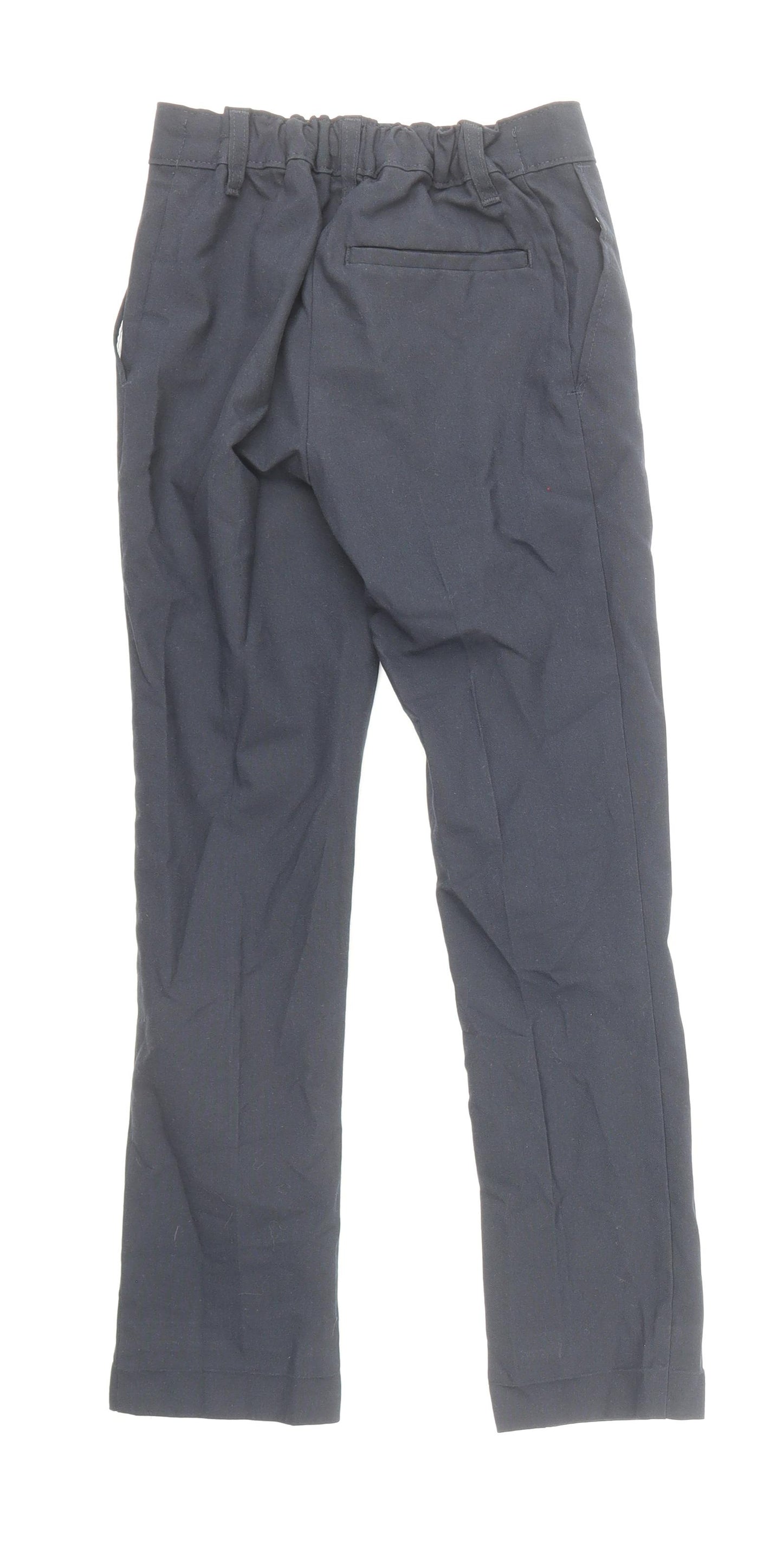 Marks and Spencer Boys Blue Polyester Dress Pants Trousers Size 7-8 Years Regular Zip