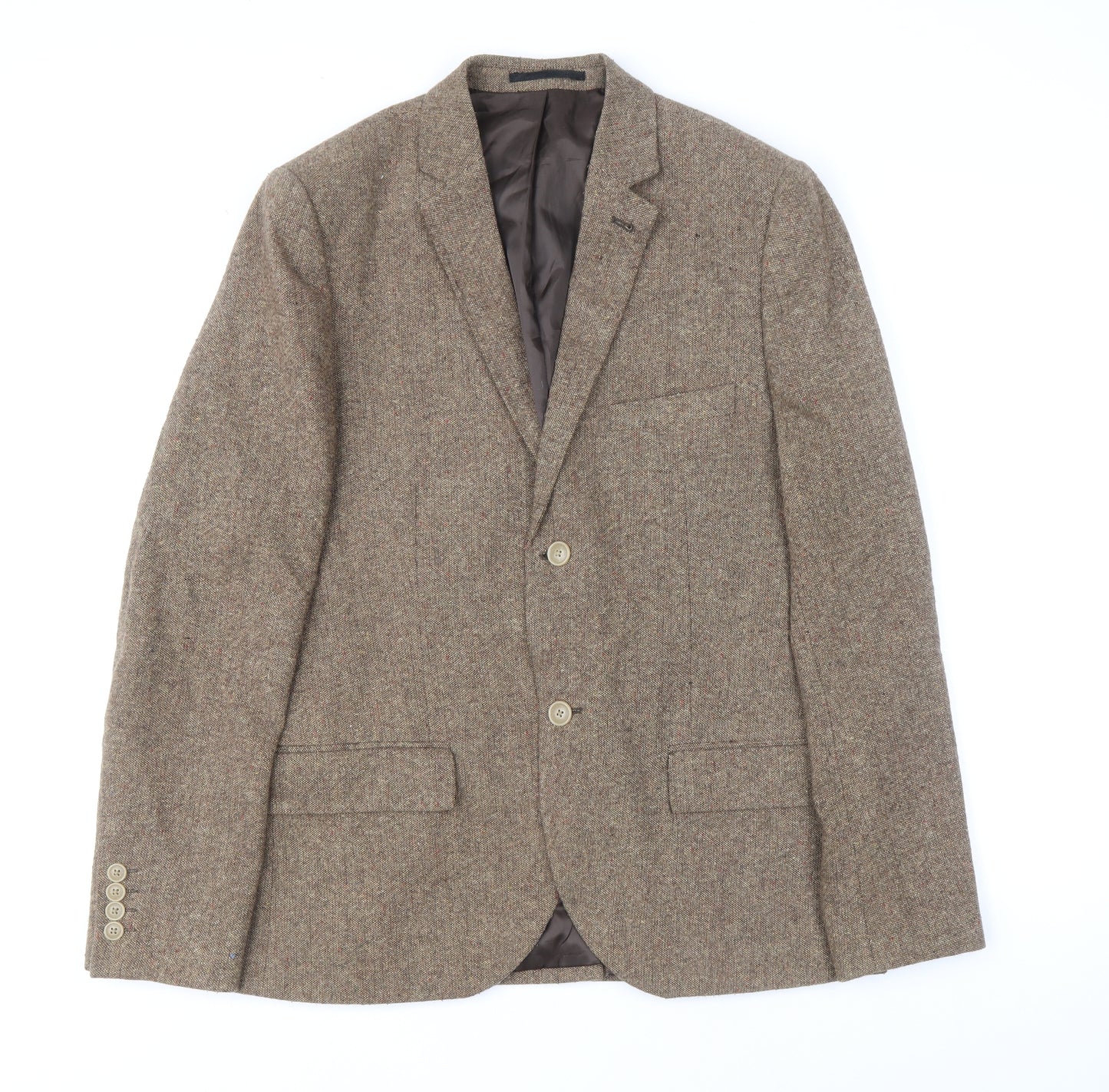 Topman Mens Brown Polyester Jacket Blazer Size 40