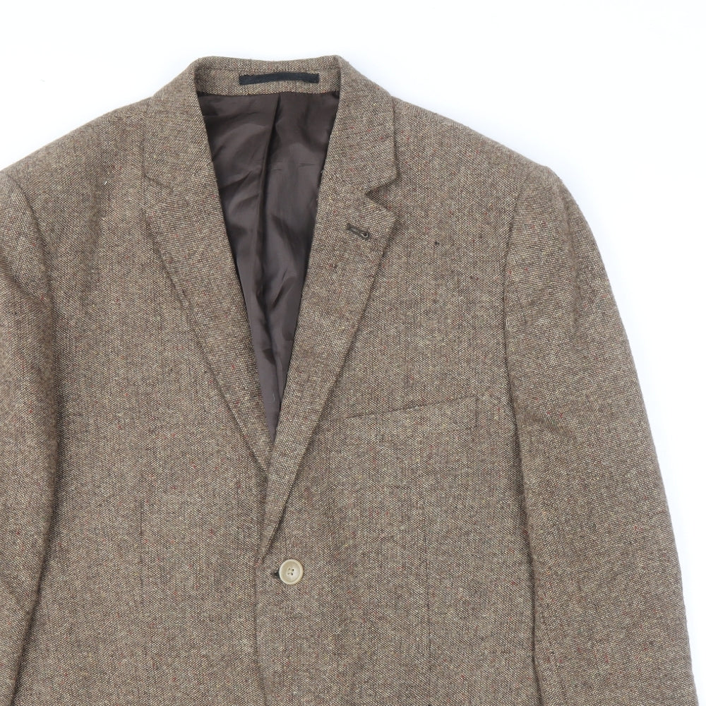 Topman Mens Brown Polyester Jacket Blazer Size 40