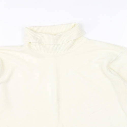 Czarina Womens Ivory Roll Neck Acrylic Pullover Jumper Size 12