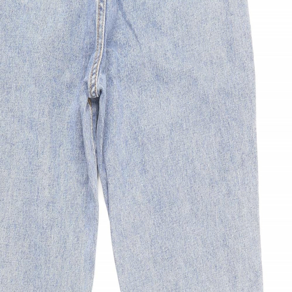 SheIn Womens Blue Cotton Straight Jeans Size M Regular Zip