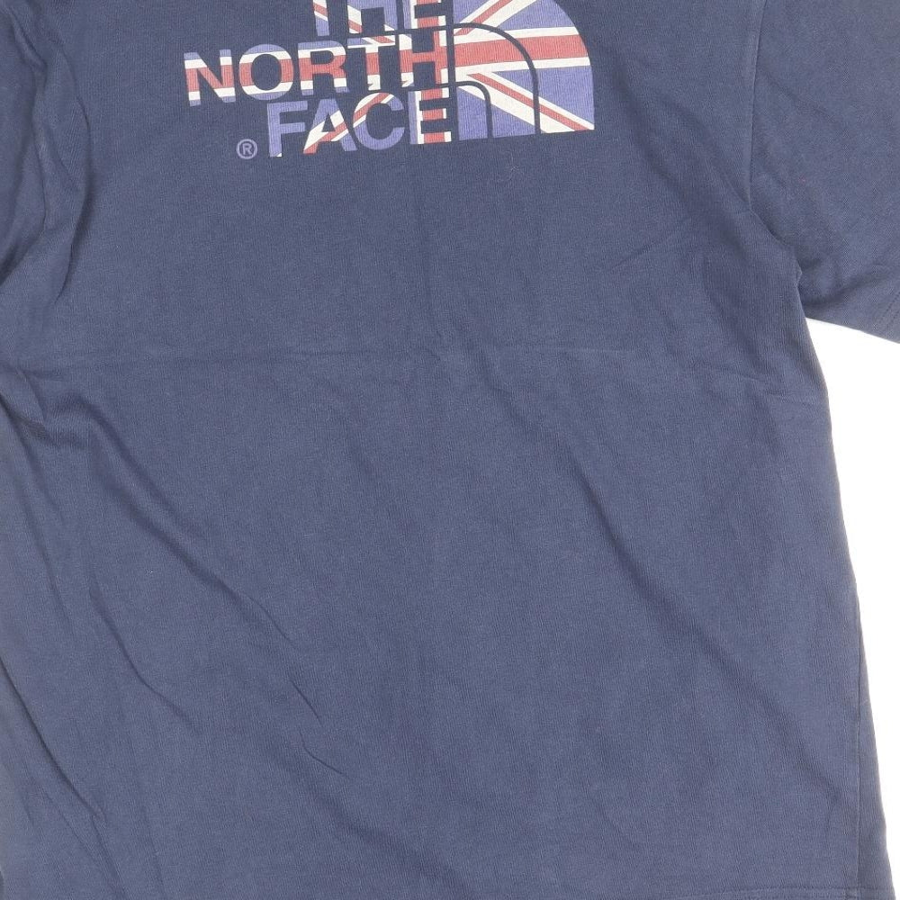 The North Face Mens Blue Cotton T-Shirt Size M Round Neck
