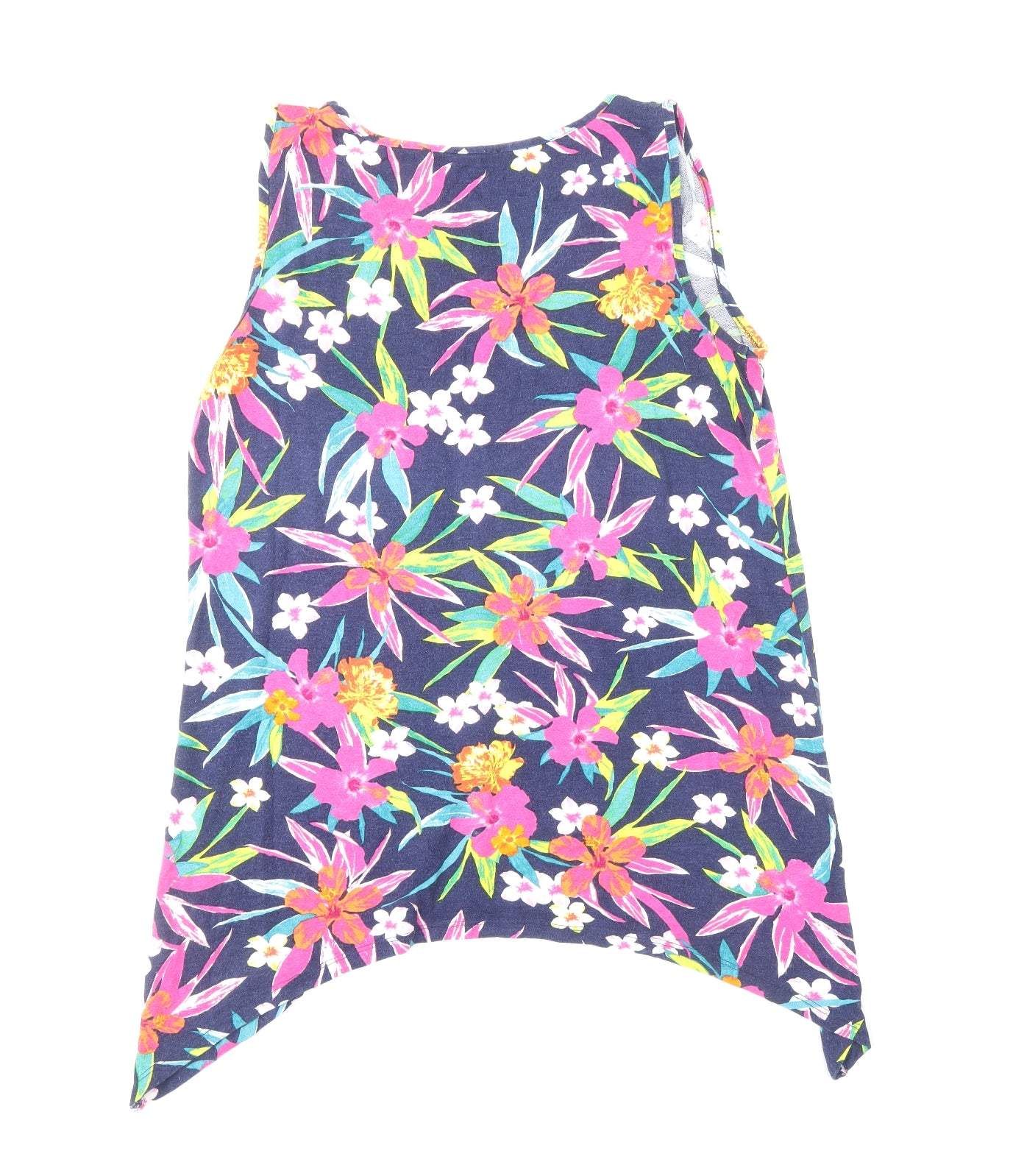 George Womens Multicoloured Floral Viscose Basic Tank Size 10 V-Neck