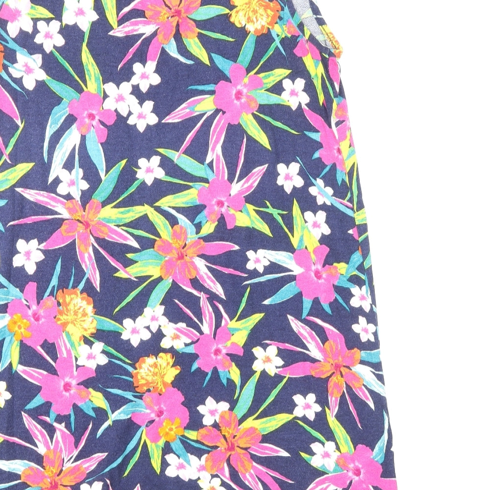 George Womens Multicoloured Floral Viscose Basic Tank Size 10 V-Neck