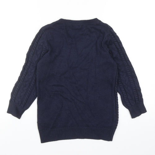 H&M Womens Blue Round Neck Polyamide Pullover Jumper Size XS