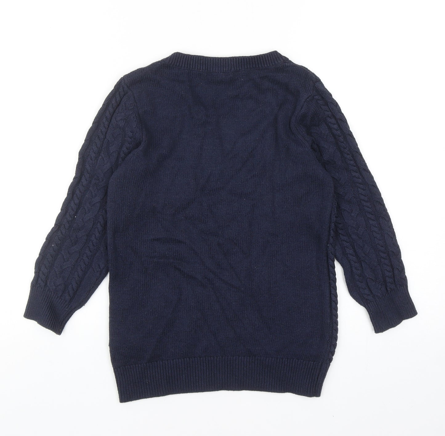 H&M Womens Blue Round Neck Polyamide Pullover Jumper Size XS