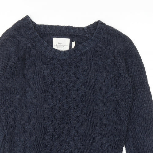 H&M Womens Blue Round Neck Cotton Pullover Jumper Size S