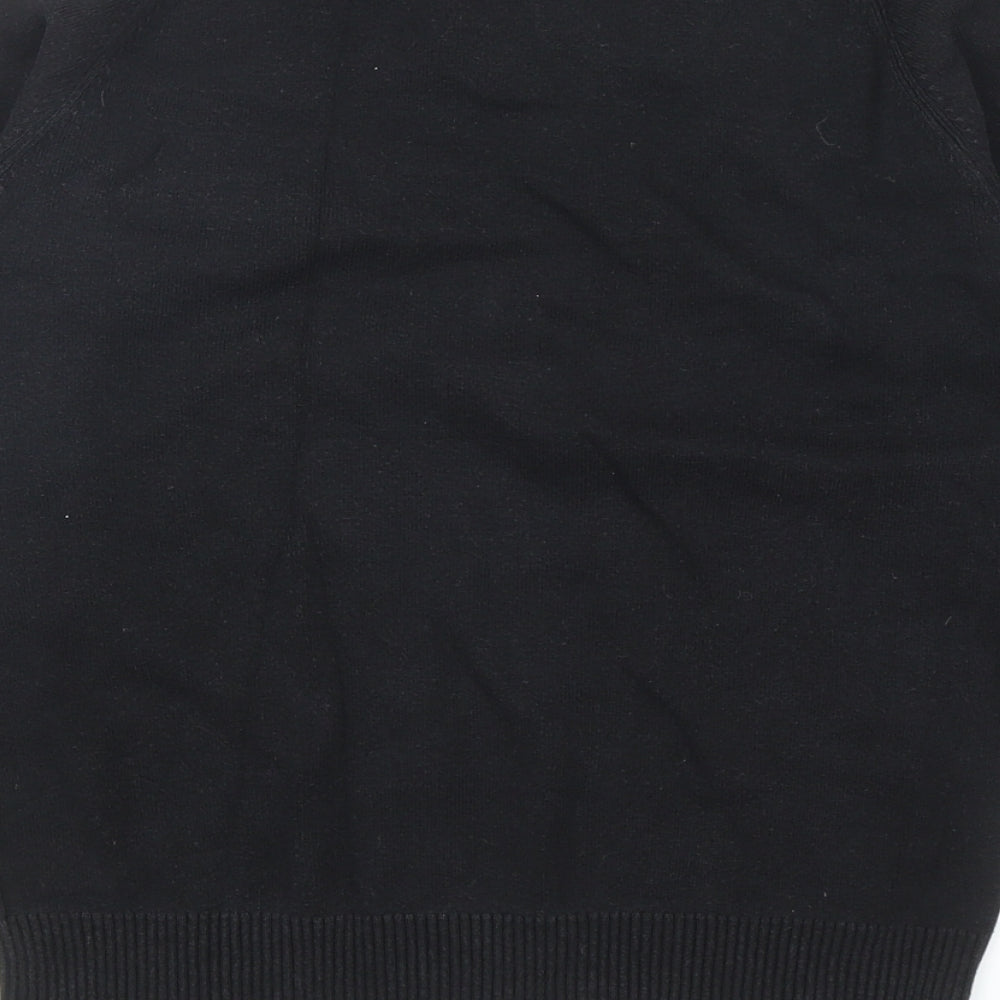 NEXT Boys Black V-Neck Cotton Pullover Jumper Size 11-12 Years Pullover