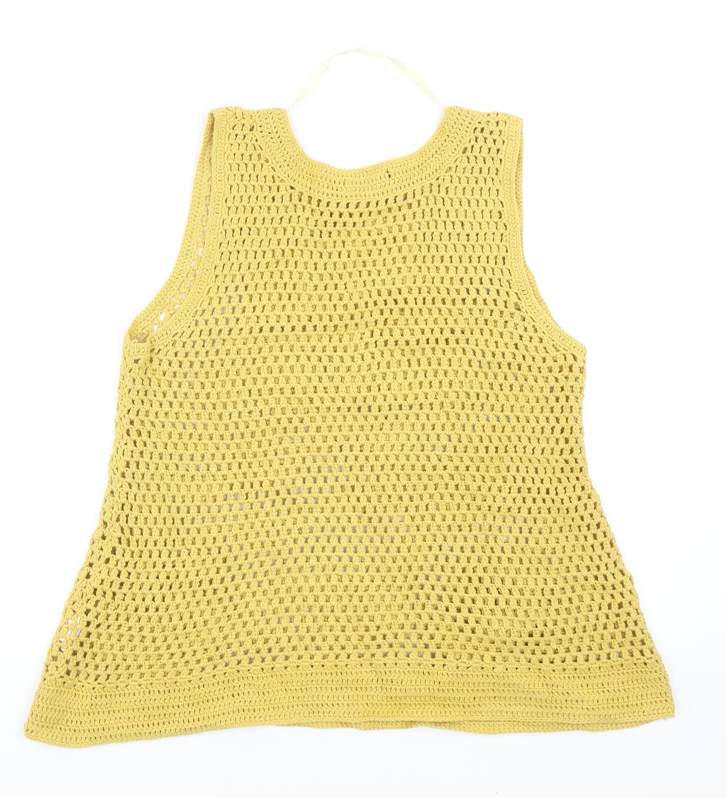 Atmosphere Womens Yellow Round Neck Cotton Vest Jumper Size 16